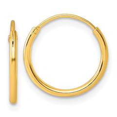 QE4347GP Sterling Silver Gold-tone 1.3mm Polished Endless Hoop Earrings