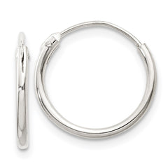 QE4347 Sterling Silver 1.3mm Hoop Earrings