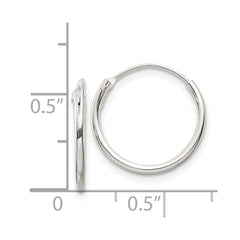 QE4348 Sterling Silver 1.3mm Hoop Earrings