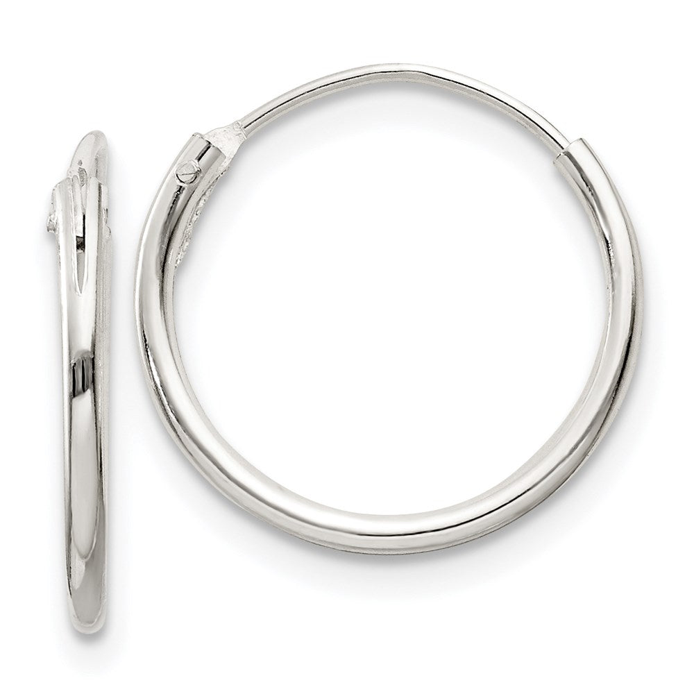 QE4348 Sterling Silver 1.3mm Hoop Earrings