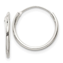 QE4348 Sterling Silver 1.3mm Hoop Earrings