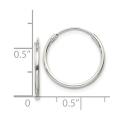 QE4349 Sterling Silver 1.3mm Hoop Earrings
