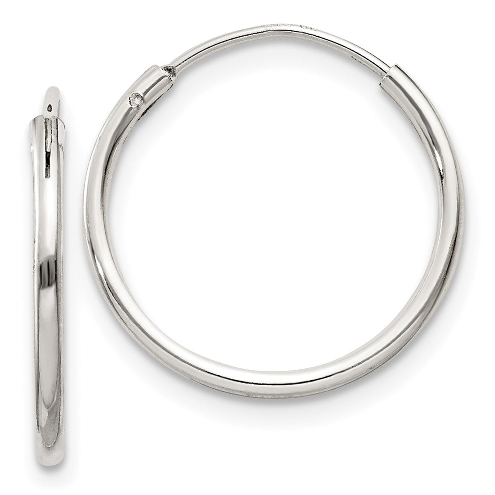 QE4349 Sterling Silver 1.3mm Hoop Earrings