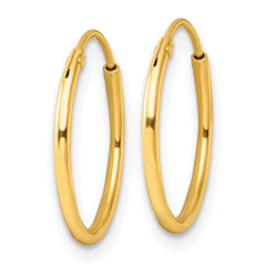 QE4349GP Sterling Silver Gold-tone 1.3mm Polished Endless Hoop Earrings