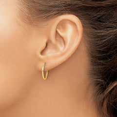 QE4349GP Sterling Silver Gold-tone 1.3mm Polished Endless Hoop Earrings
