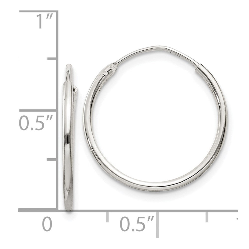 QE4350 Sterling Silver 1.3mm Hoop Earrings