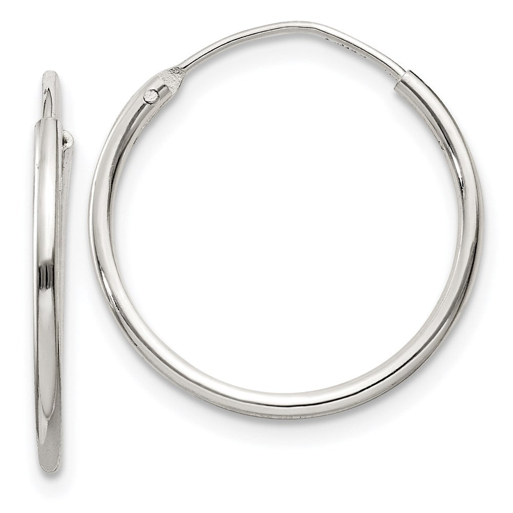 QE4350 Sterling Silver 1.3mm Hoop Earrings