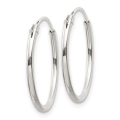 QE4351 Sterling Silver 1.3mm Hoop Earrings