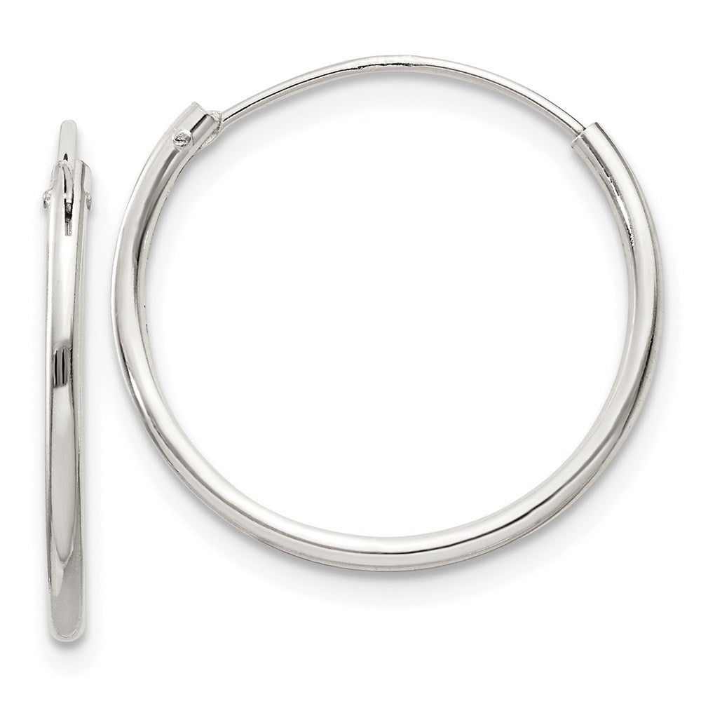 QE4351 Sterling Silver 1.3mm Hoop Earrings