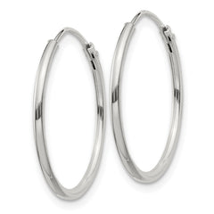 QE4352 Sterling Silver 1.3mm Hoop Earrings