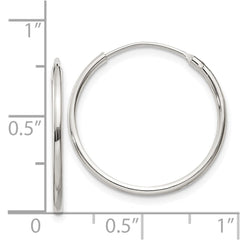 QE4352 Sterling Silver 1.3mm Hoop Earrings