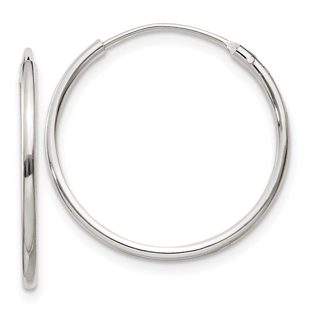 QE4352 Sterling Silver 1.3mm Hoop Earrings
