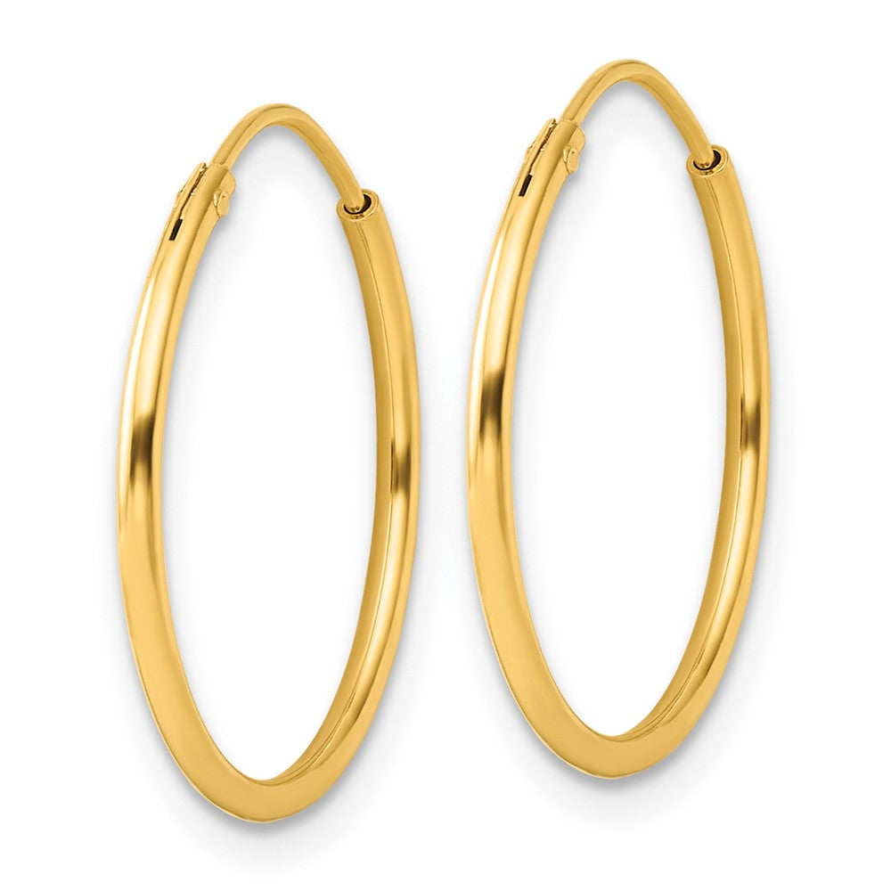 QE4352GP Sterling Silver Gold-tone 1.3mm Polished Endless Hoop Earrings