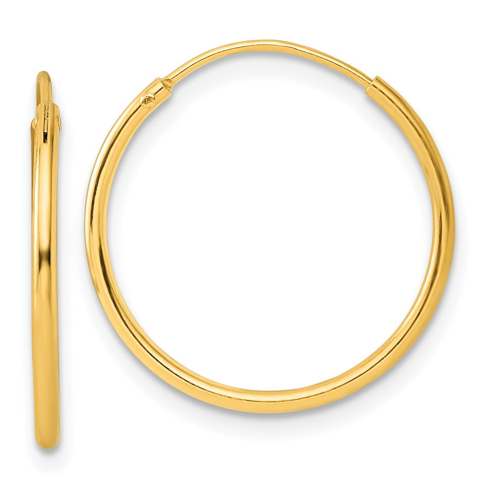 QE4352GP Sterling Silver Gold-tone 1.3mm Polished Endless Hoop Earrings