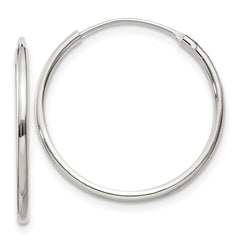 QE4352 Sterling Silver 1.3mm Hoop Earrings