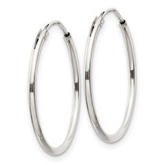 QE4353 Sterling Silver 1.3mm Hoop Earrings