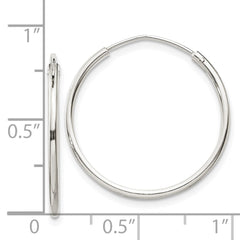QE4353 Sterling Silver 1.3mm Hoop Earrings