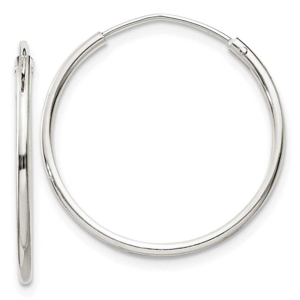QE4353 Sterling Silver 1.3mm Hoop Earrings