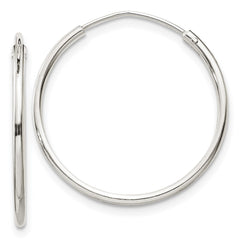 QE4353 Sterling Silver 1.3mm Hoop Earrings