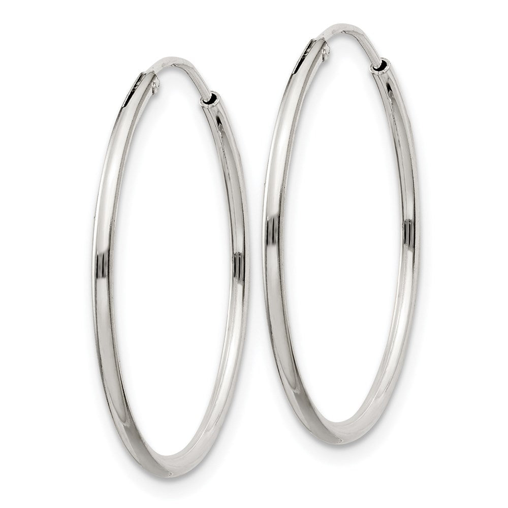 QE4354 Sterling Silver 1.3mm Hoop Earrings