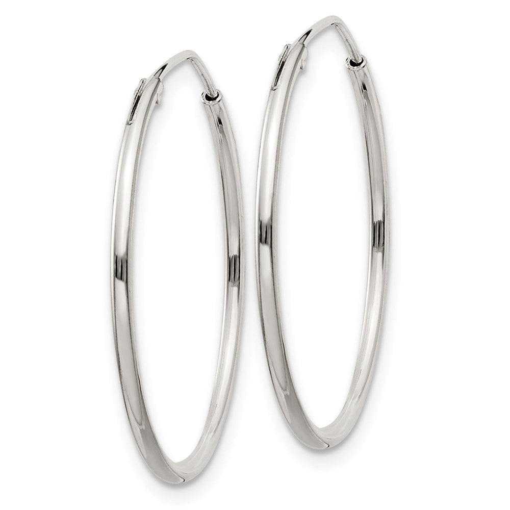 QE4355 Sterling Silver 1.3mm Hoop Earrings