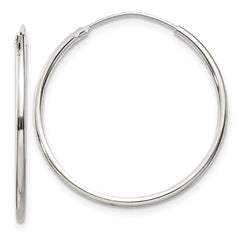 QE4355 Sterling Silver 1.3mm Hoop Earrings