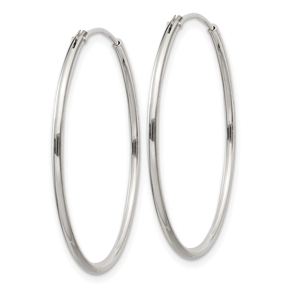 QE4356 Sterling Silver 1.3mm Hoop Earrings