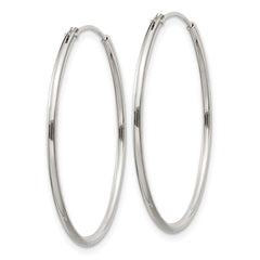 QE4356 Sterling Silver 1.3mm Hoop Earrings