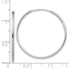 QE4356 Sterling Silver 1.3mm Hoop Earrings
