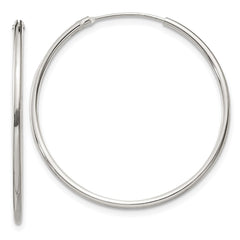 QE4356 Sterling Silver 1.3mm Hoop Earrings