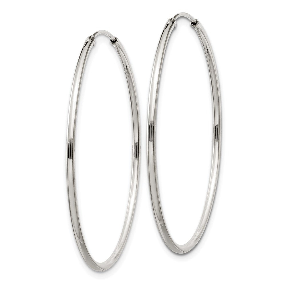 QE4357 Sterling Silver 1.3mm Hoop Earrings