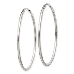 QE4357 Sterling Silver 1.3mm Hoop Earrings