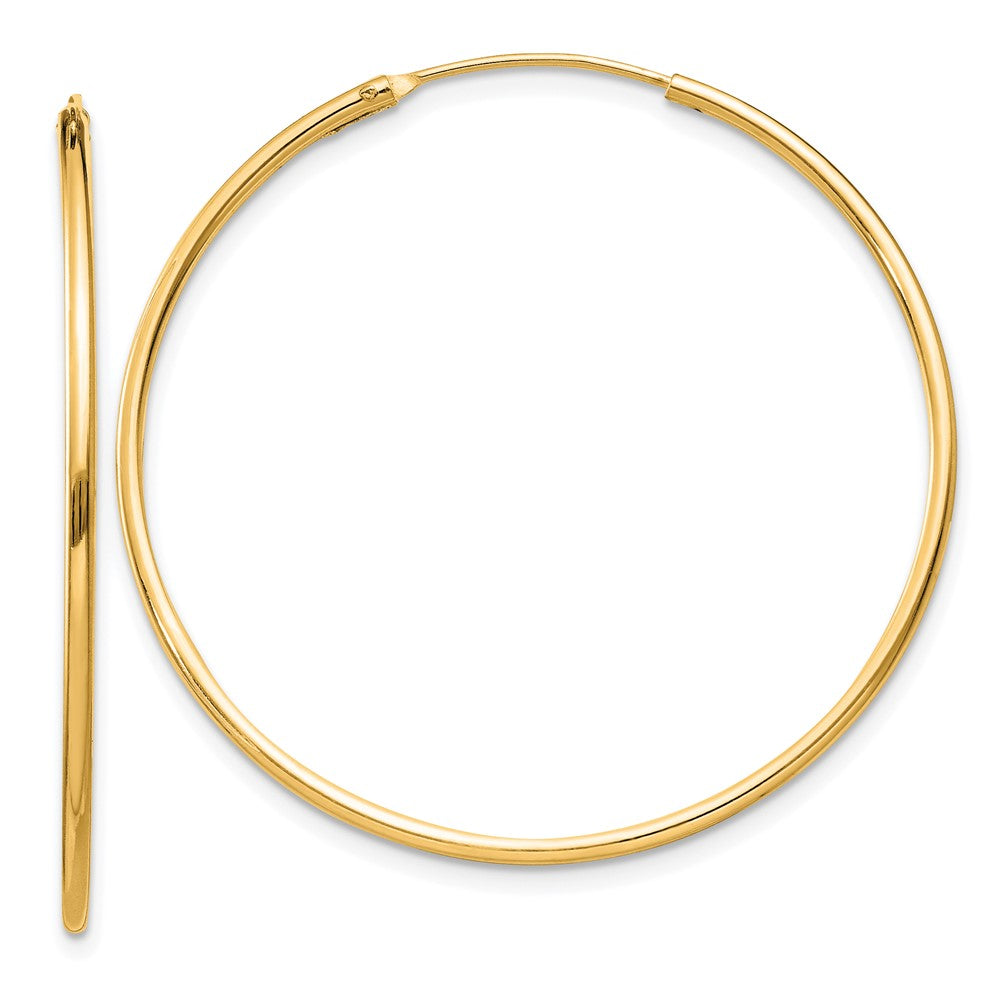 QE4357GP Sterling Silver Flash Gold-plated 1.3mm Endless Hoop Earrings