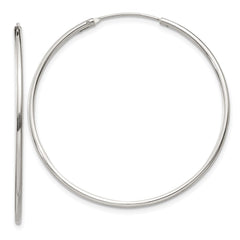 QE4357 Sterling Silver 1.3mm Hoop Earrings