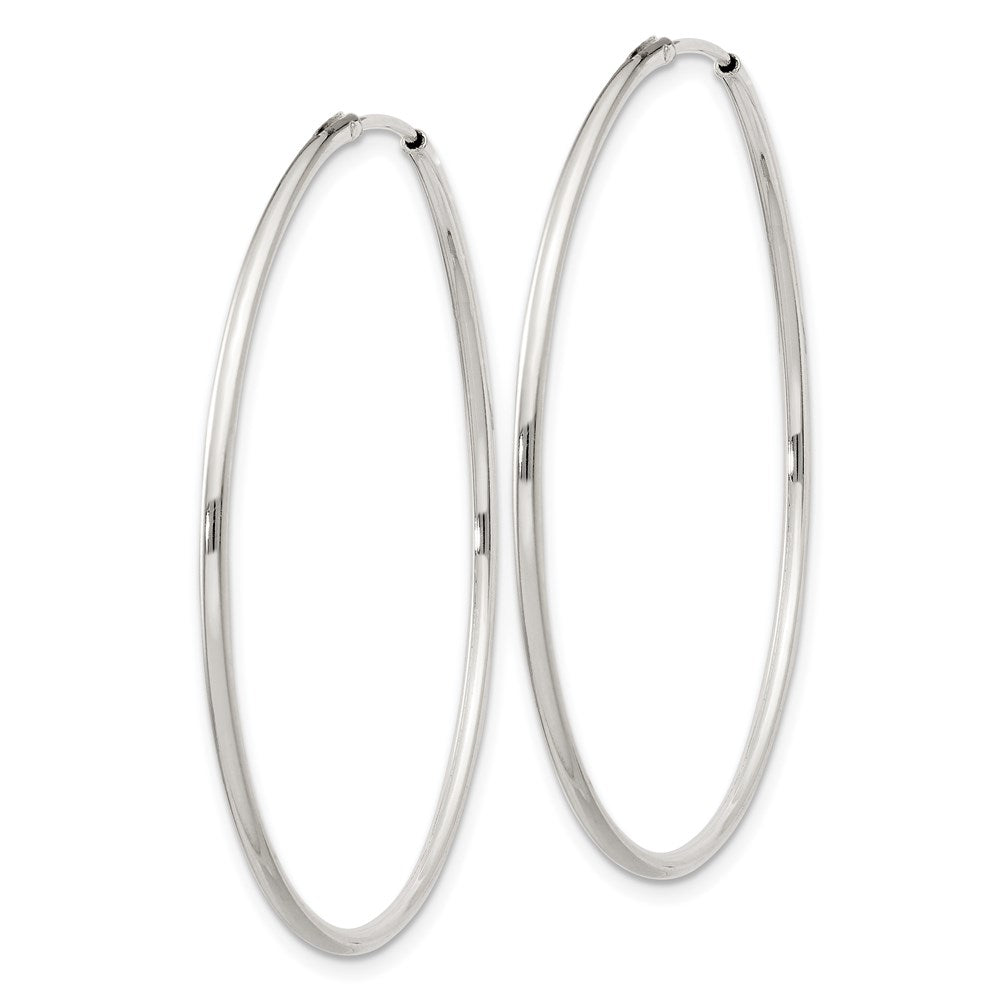 QE4358 Sterling Silver 1.3mm Hoop Earrings