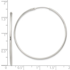 QE4358 Sterling Silver 1.3mm Hoop Earrings