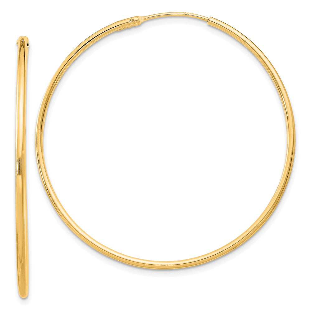 QE4358GP Sterling Silver Flash Gold-plated 1.3mm Endless Hoop Earrings