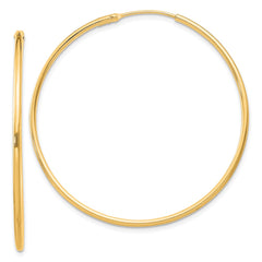 QE4358GP Sterling Silver Flash Gold-plated 1.3mm Endless Hoop Earrings