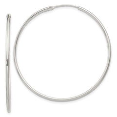 QE4358 Sterling Silver 1.3mm Hoop Earrings