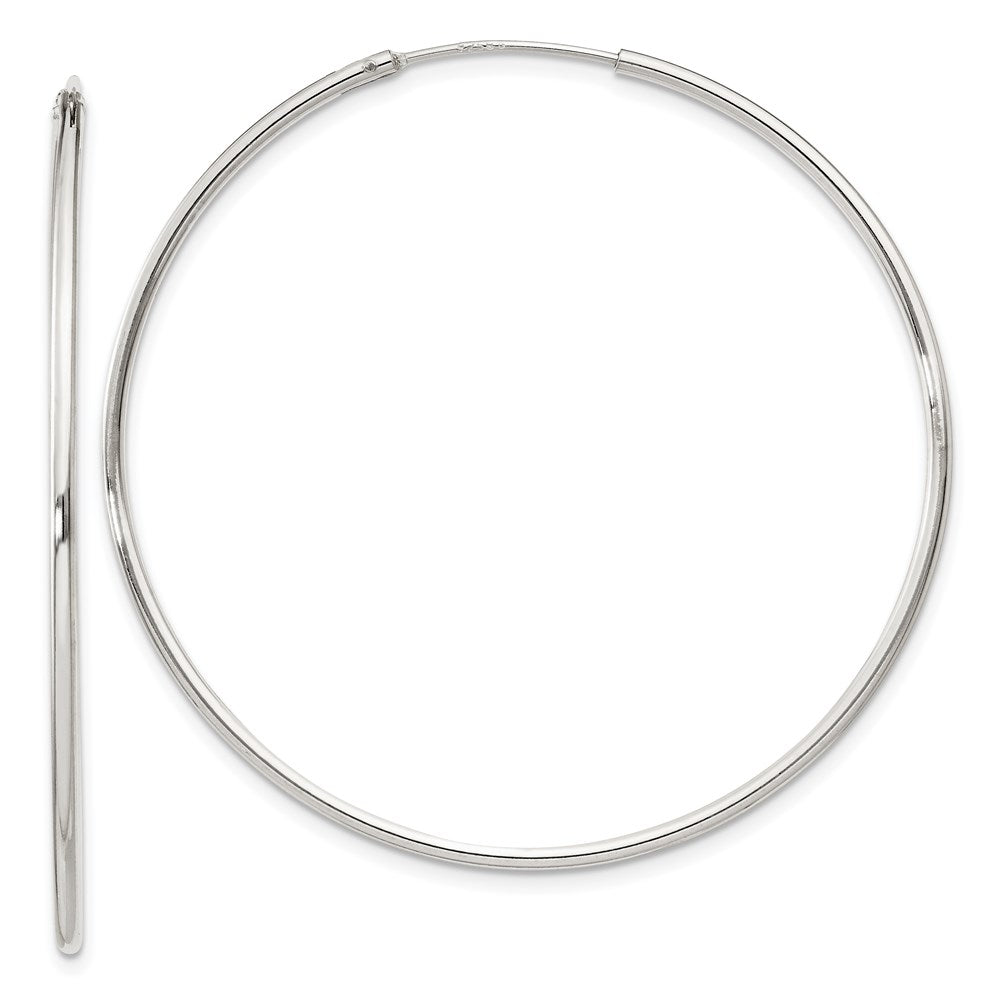 QE4359 Sterling Silver 1.3mm Hoop Earrings