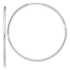 QE4359 Sterling Silver 1.3mm Hoop Earrings