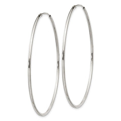 QE4360 Sterling Silver 1.3mm Hoop Earrings