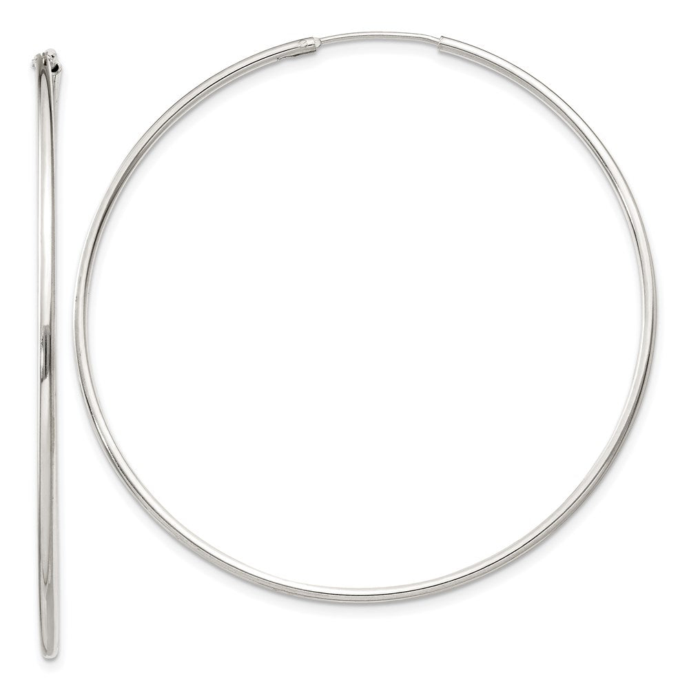 QE4360 Sterling Silver 1.3mm Hoop Earrings