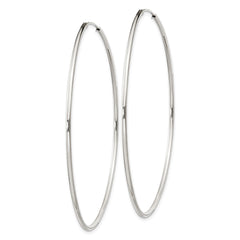 QE4361 Sterling Silver 1.3mm Hoop Earrings