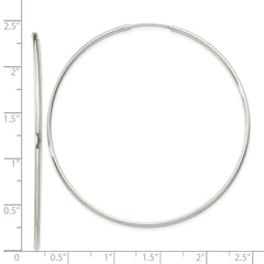 QE4361 Sterling Silver 1.3mm Hoop Earrings