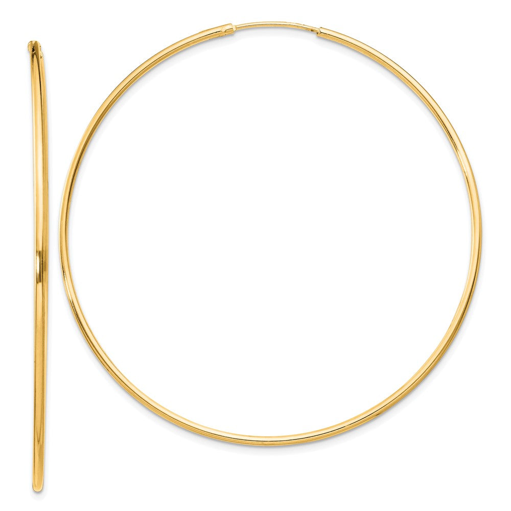 QE4361GP Sterling Silver Flash Gold-plated 1.3mm Endless Hoop Earrings