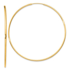 QE4361GP Sterling Silver Flash Gold-plated 1.3mm Endless Hoop Earrings