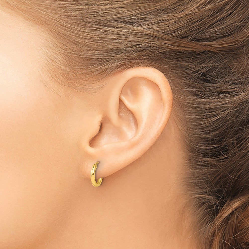 QE4362GP Sterling Silver Flash Gold-plated 2mm Endless Hoop Earrings
