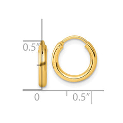 QE4362GP Sterling Silver Flash Gold-plated 2mm Endless Hoop Earrings