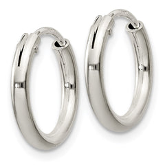 QE4363 Sterling Silver 2mm Hoop Earrings